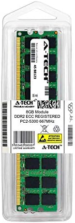 החלפת זיכרון RAM של A-Tech 8GB ל- CT102472AB667 מכריע | DDR2 667MHz PC2-5300 2RX4 1.8V ECC RDIMM רשום מודול זיכרון DIMM 240 פינים